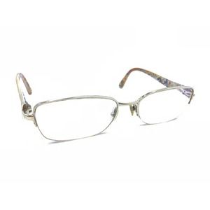 Prada Gold Beige Half Rim Eyeglasses Frames 53-18 